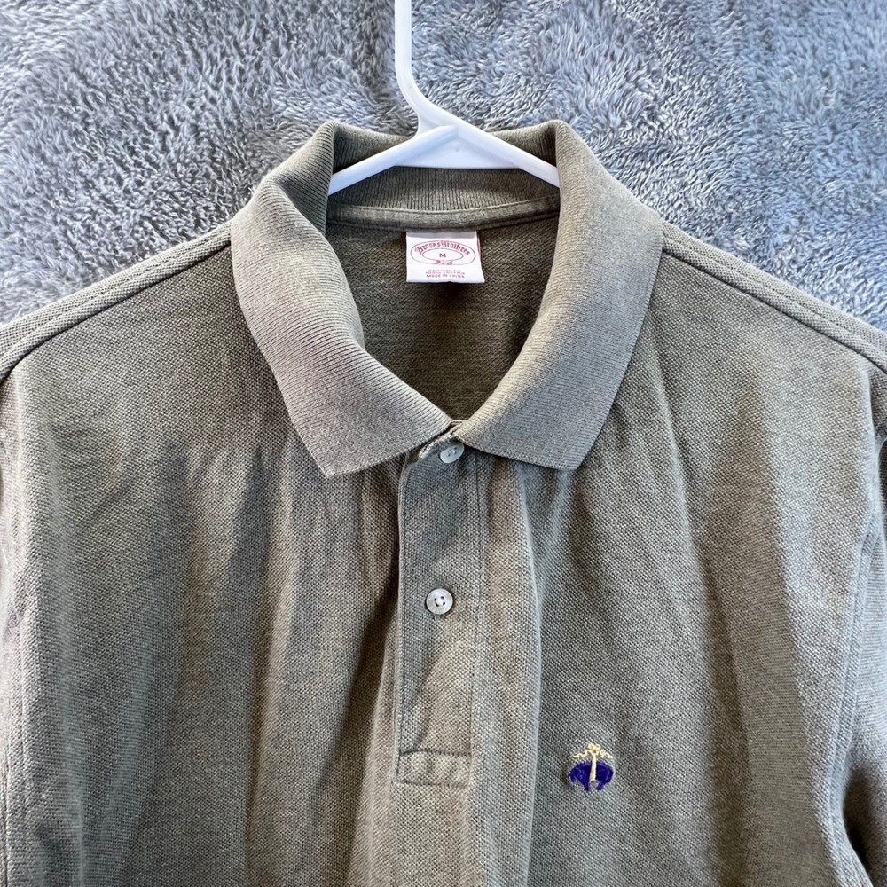 Brooks‎ Brothers 346 Mens M Pique Polo Shirt Olive Green Ivy League Old Money